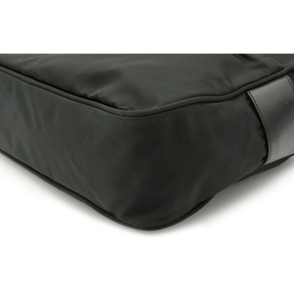 Prada Shoulder Bag Diagonal Nylon Leather Black Hardware - Picture 3 of 9